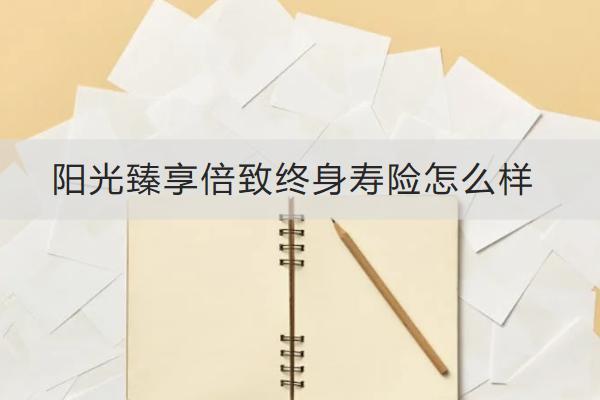 阳光臻享倍致终身寿险怎么样